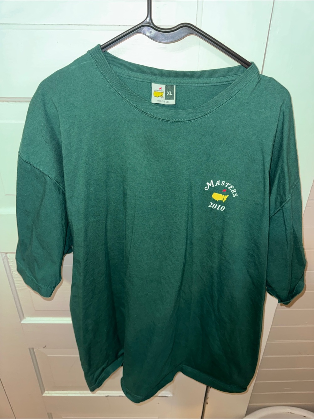Masters Dark Green Short Sleeve Tee with Yellow Logo 2010 XL